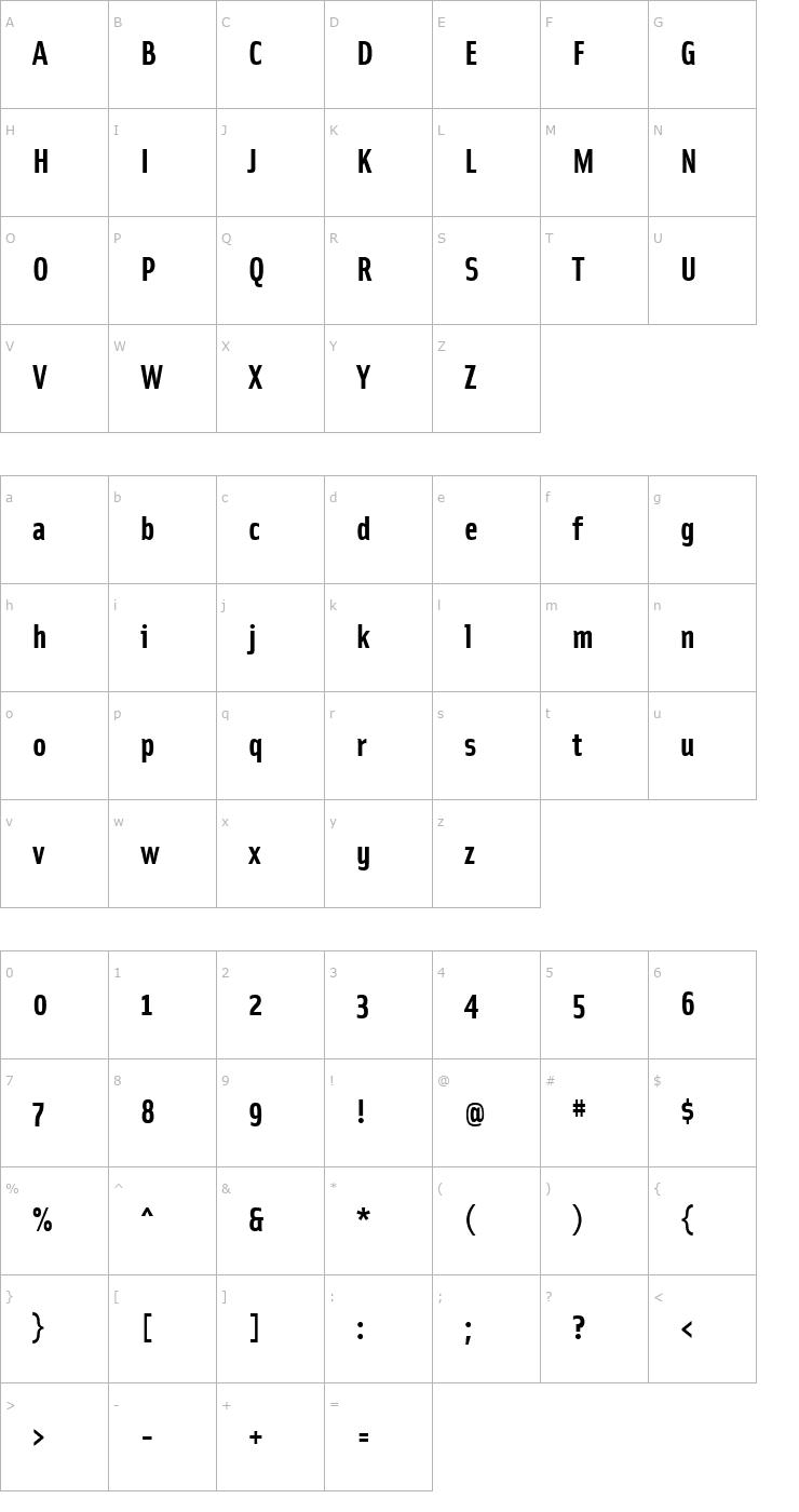 Character Map SolexBold Font