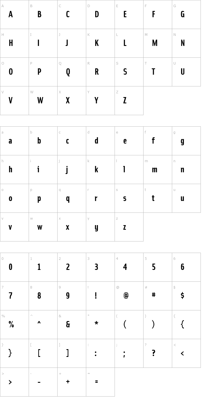 Character Map SolexBoldLining Font