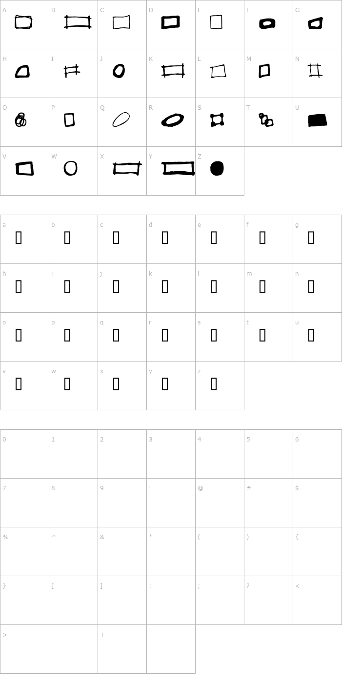 Character Map Some Boxes Font