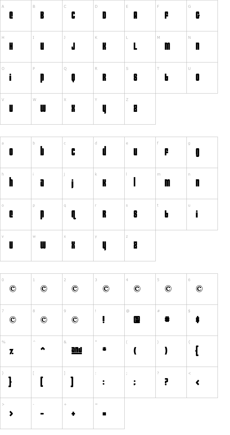 Character Map SooperCosmic Font