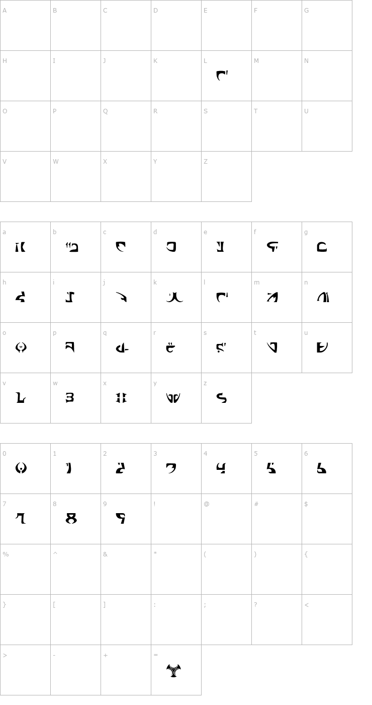 Character Map Space Encounter Font