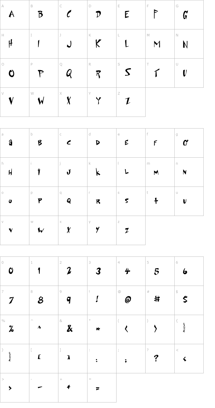 Character Map Space Up Yer Life Font