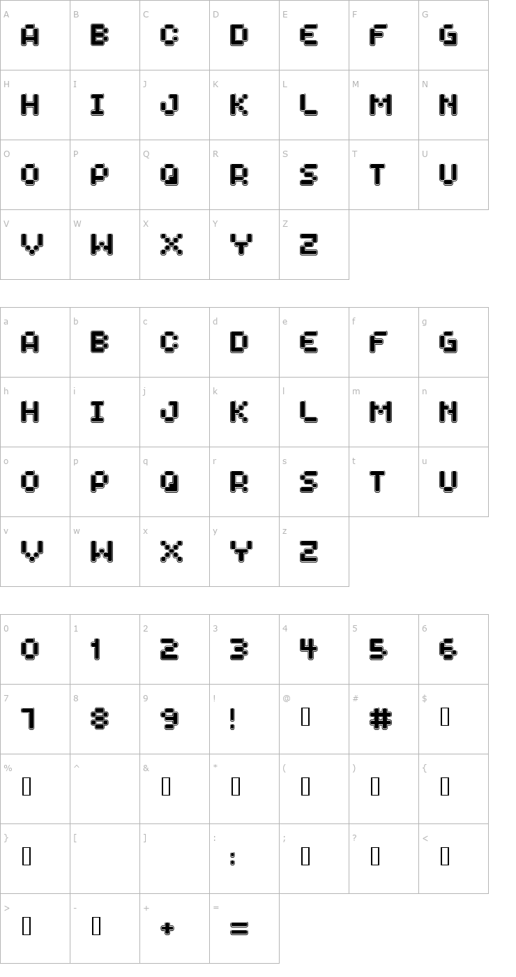 Character Map Spaceboy Font