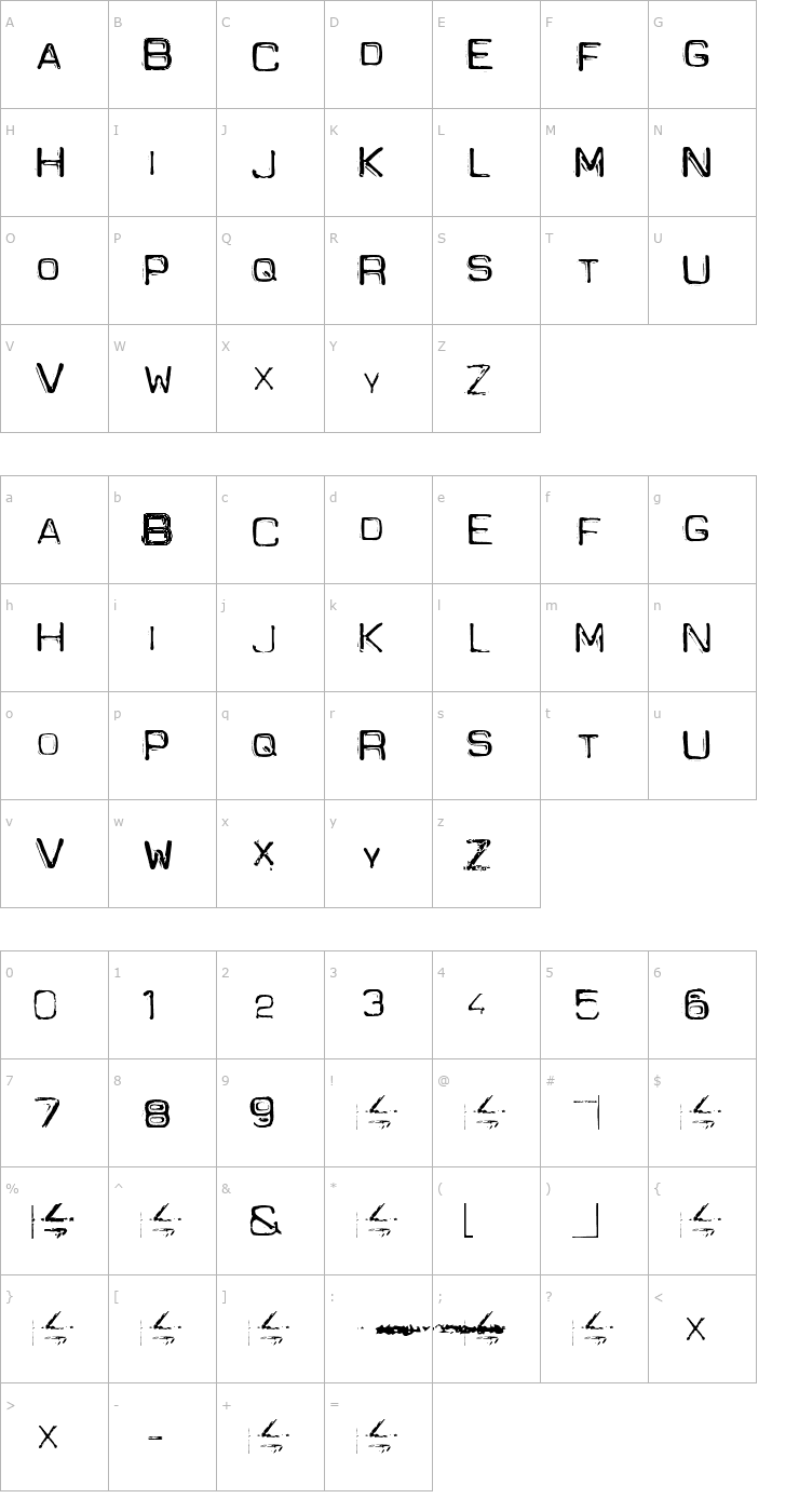 Character Map Spacesuit Font