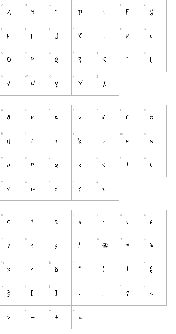 Character Map SpaceToaster Font