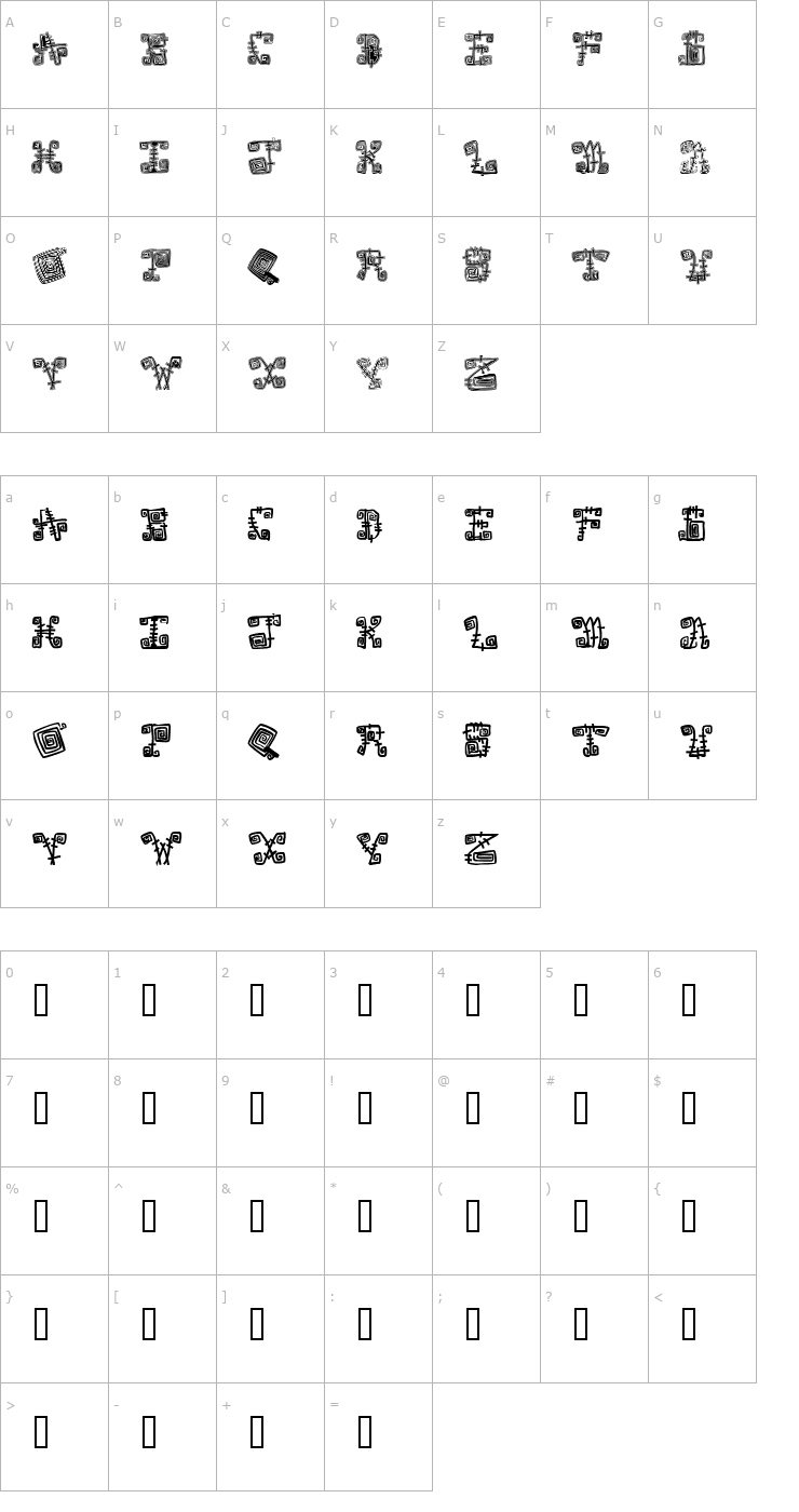 Character Map Spazzz Caps Font