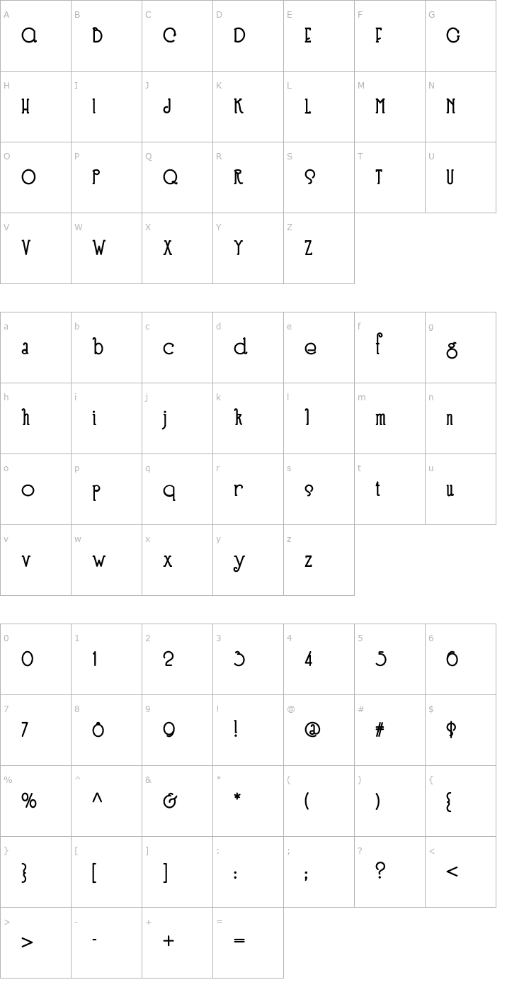 Character Map SpeedballNo3NF Bold Font