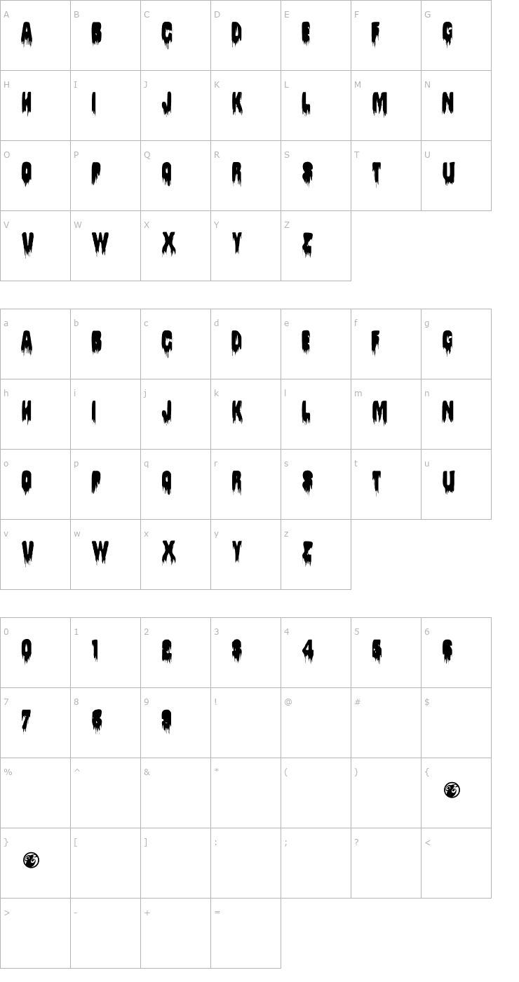 Character Map Splywaj Font