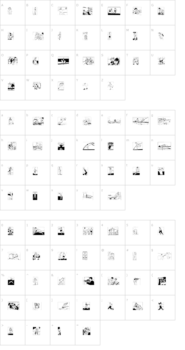 Character Map Sports Font