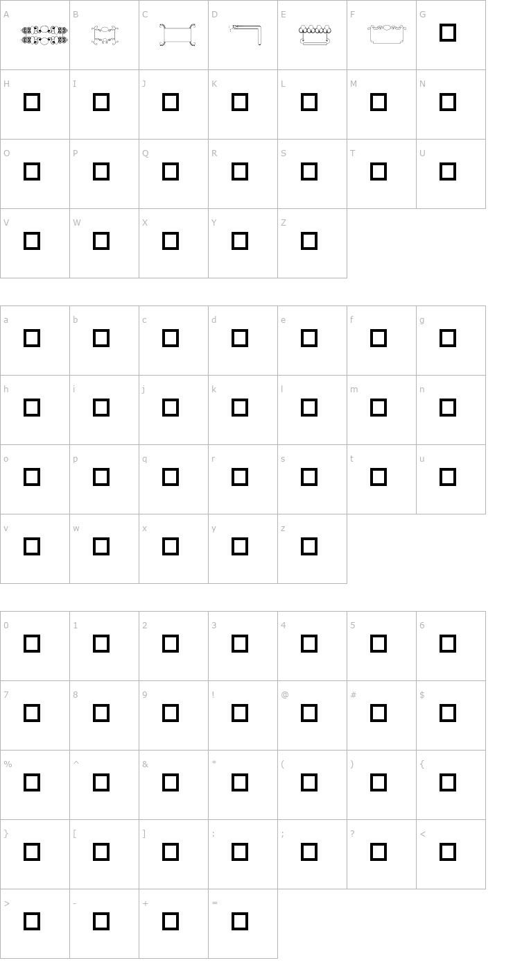 Character Map Spring Rain Dingbat Frame 1 Font