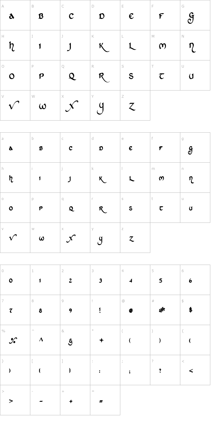 Character Map St Charles Font