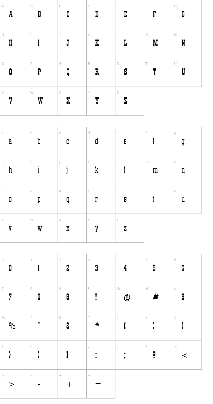 Character Map Stagecoach Font