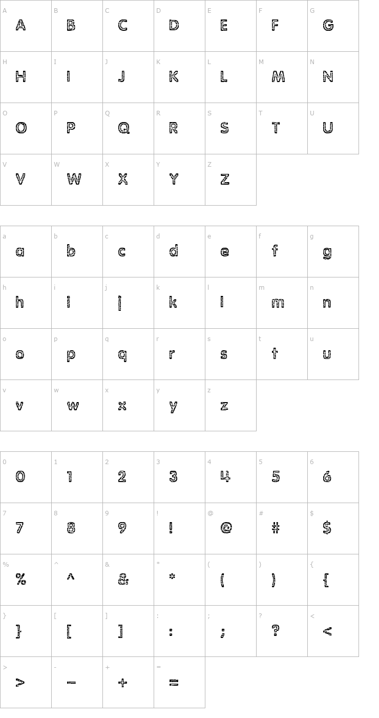 Character Map Stagnation BRK Font