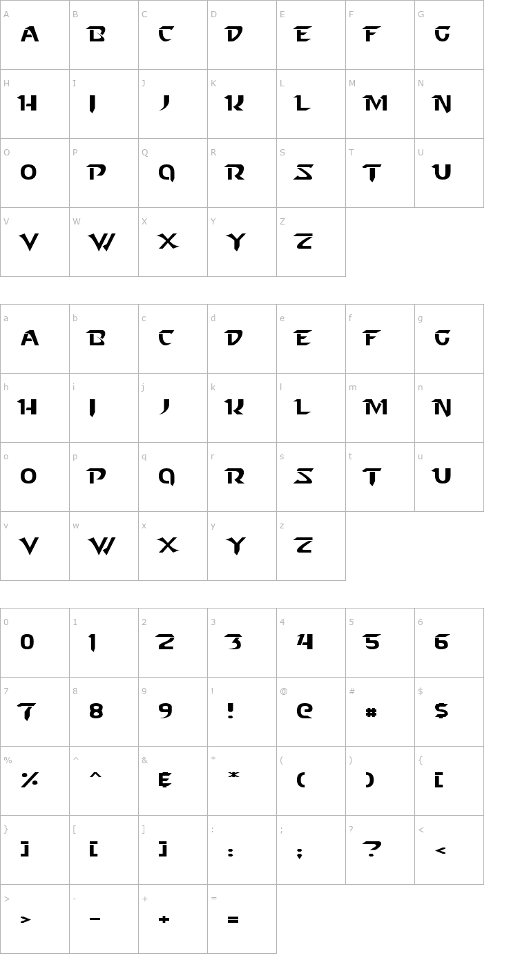 Character Map Starcraft Font