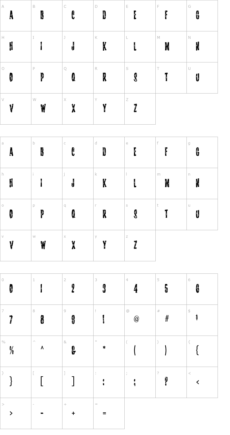 Character Map StarshineMF Font