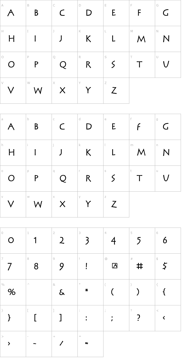 Character Map SteinAntik-Bold Font