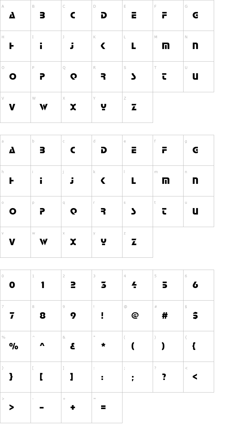 Character Map Stop_Becker Font