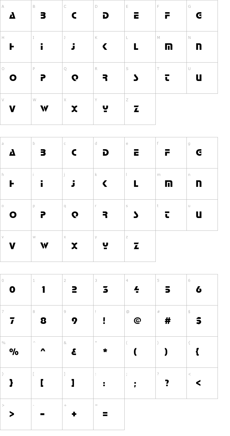 Character Map StopD Font