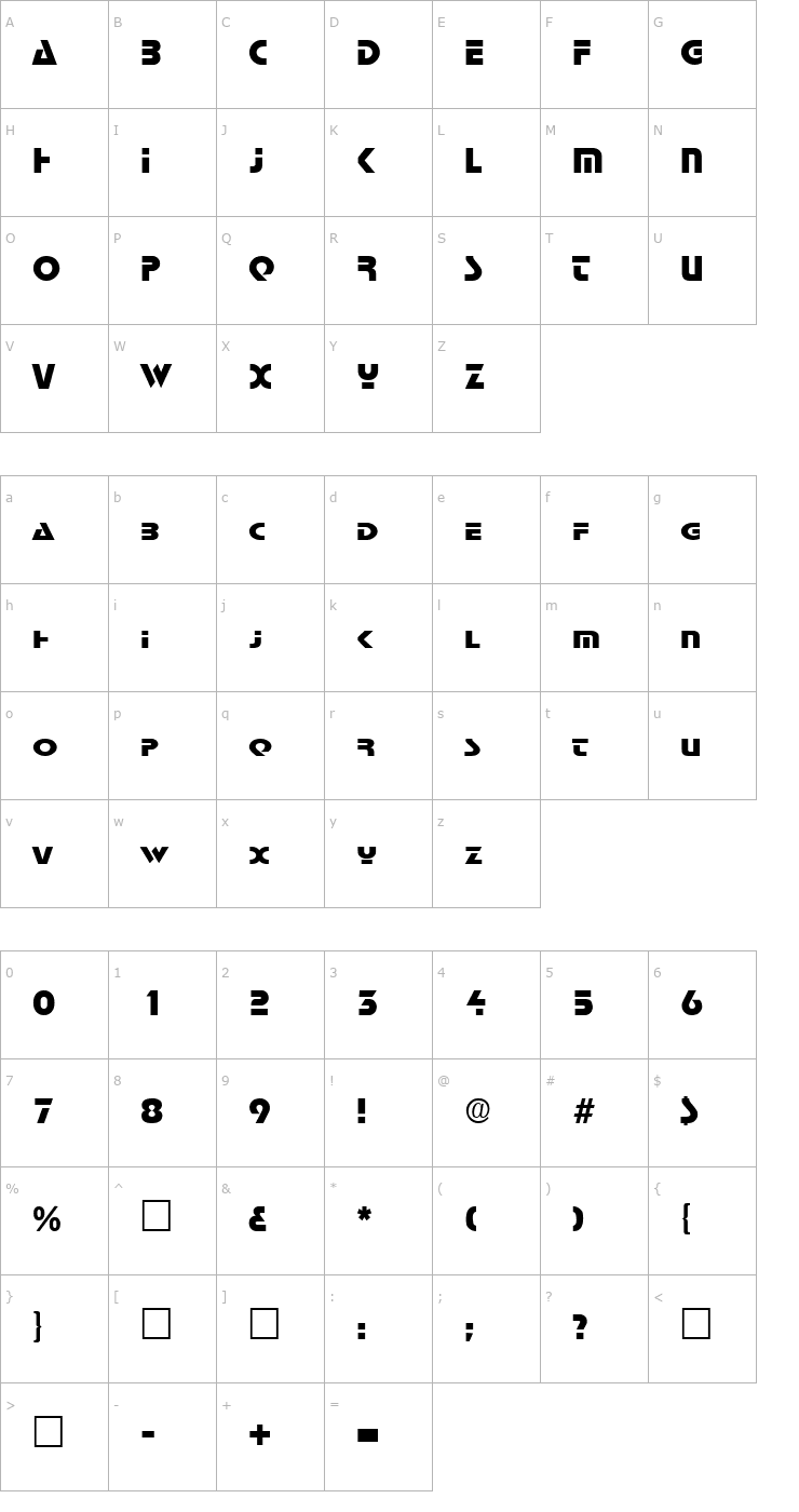 Character Map StopRegular Font