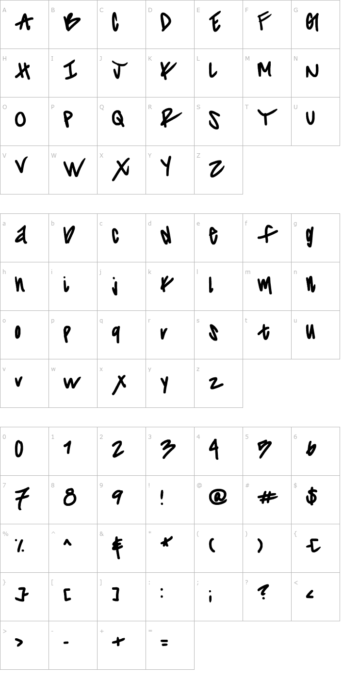 Character Map Striiikerr Font