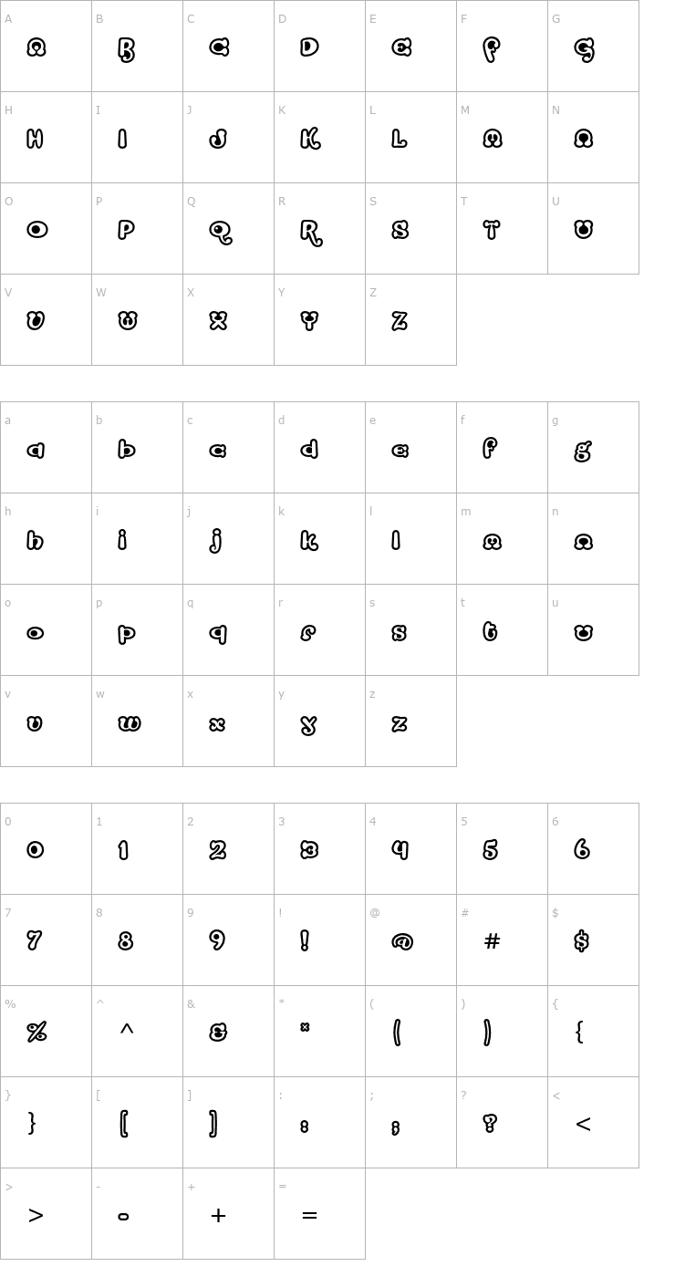 Character Map StrumpfStd-Open Font