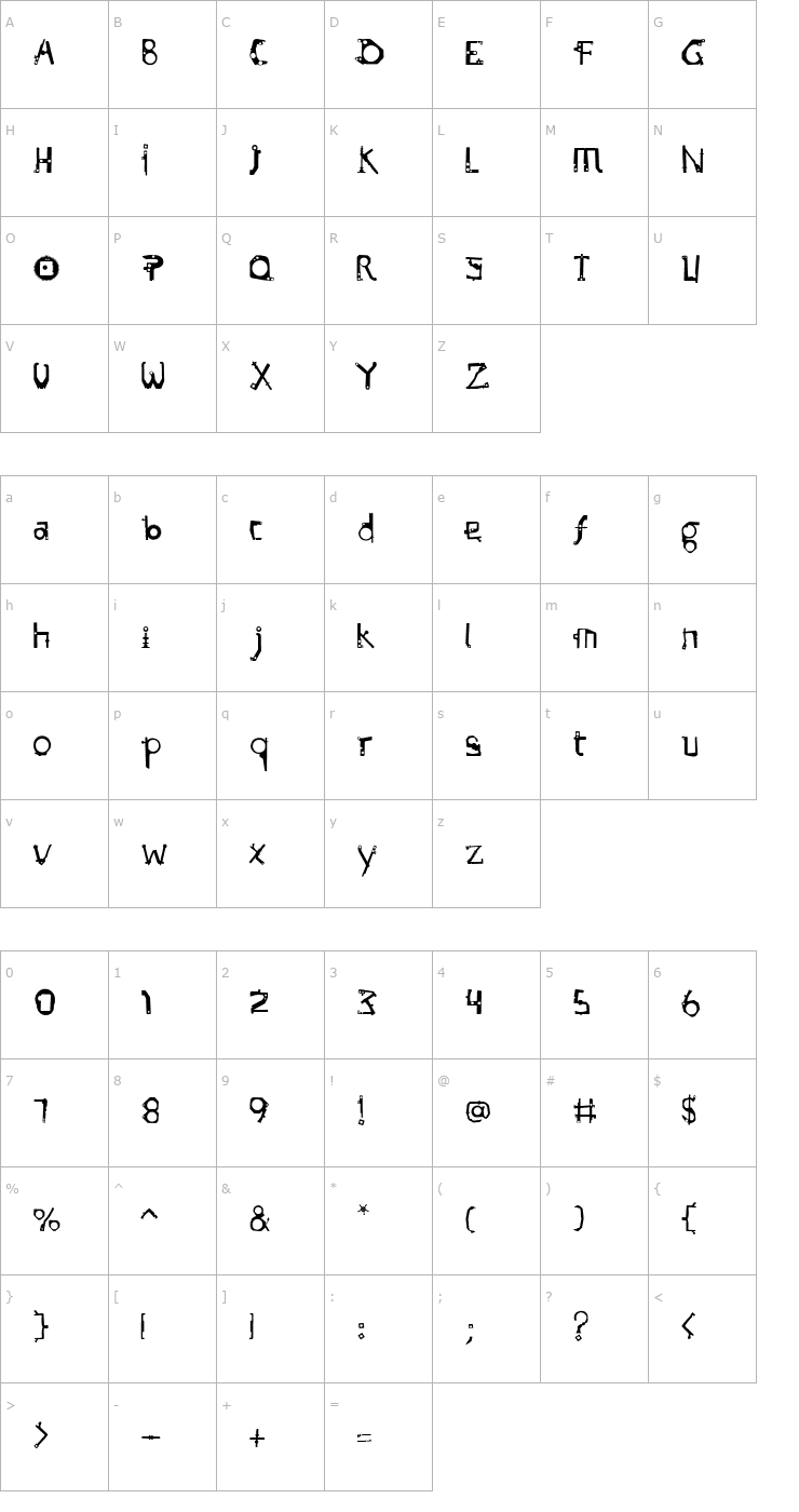 Character Map Subamera Font