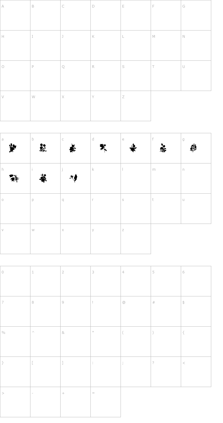 Character Map SubiktoTwo Font