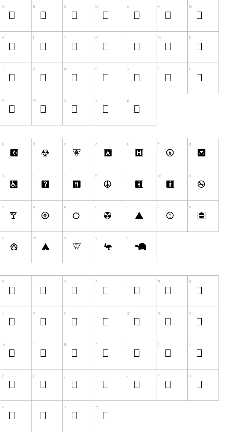 Character Map Symbolix Font