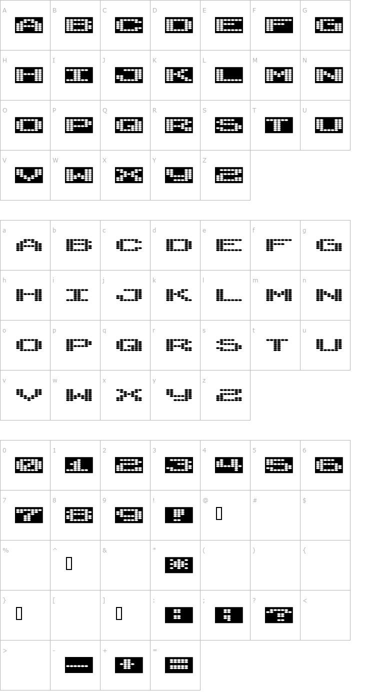 Character Map SyntheticSyncronism Font