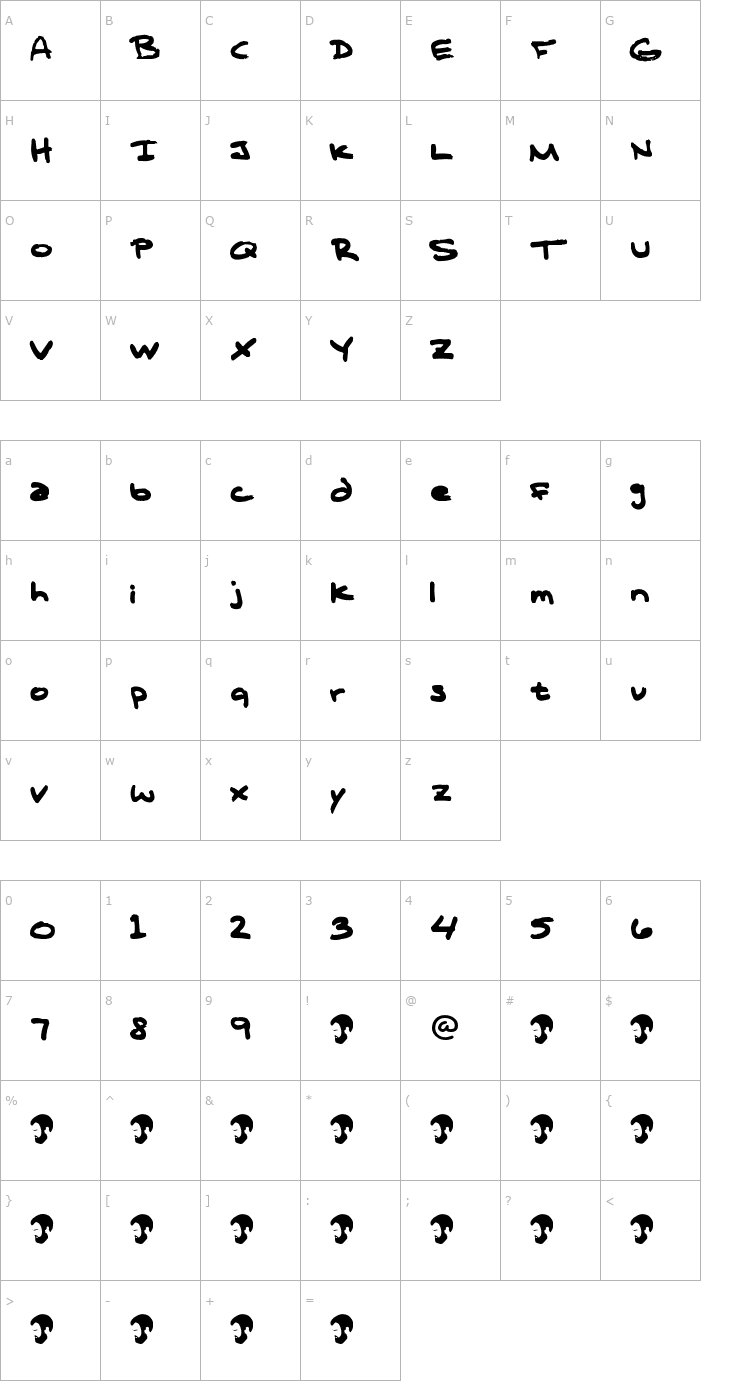 Character Map T Complana Z1 Font