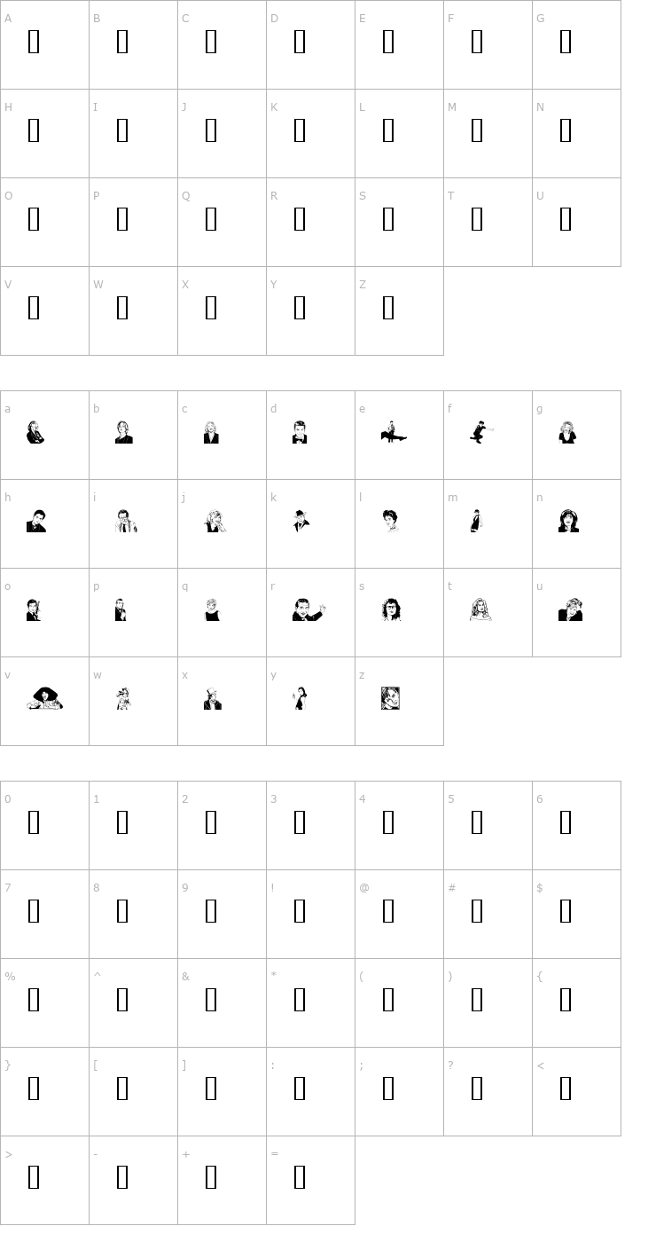 Character Map Tabloid Two Font