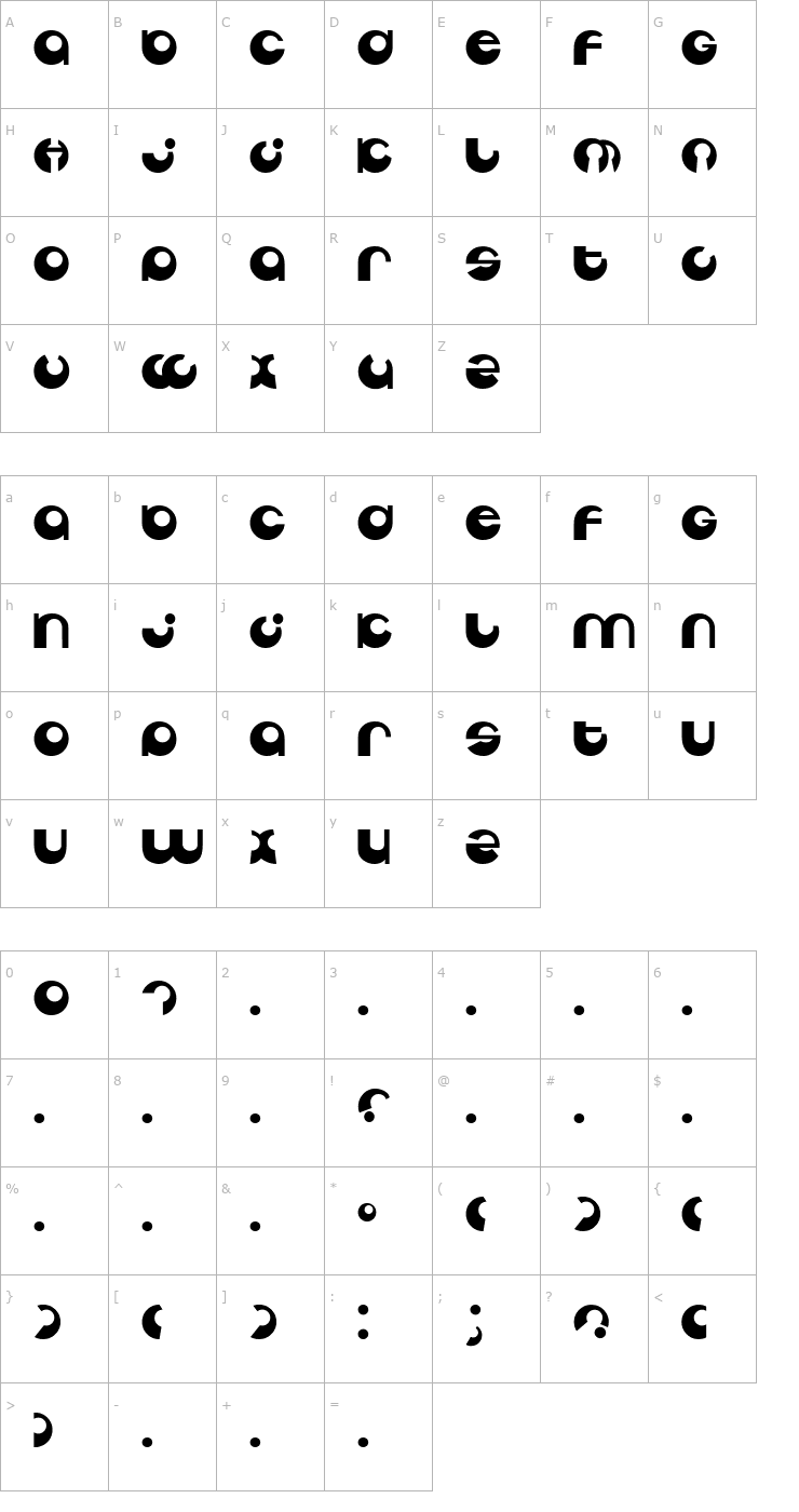 Character Map Tabun Font