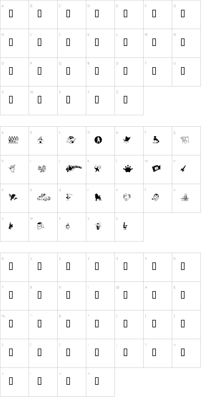 Character Map TackODing Font