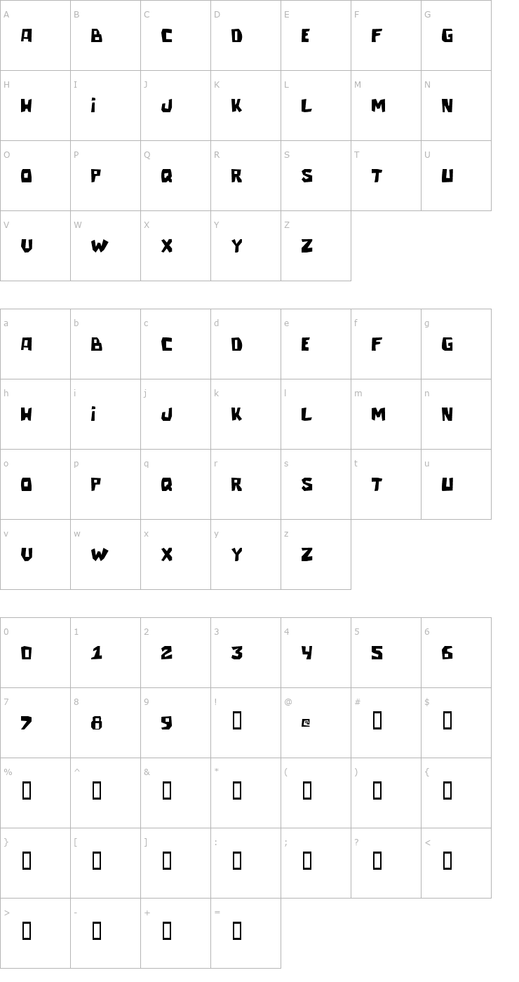 Character Map Talacha Font