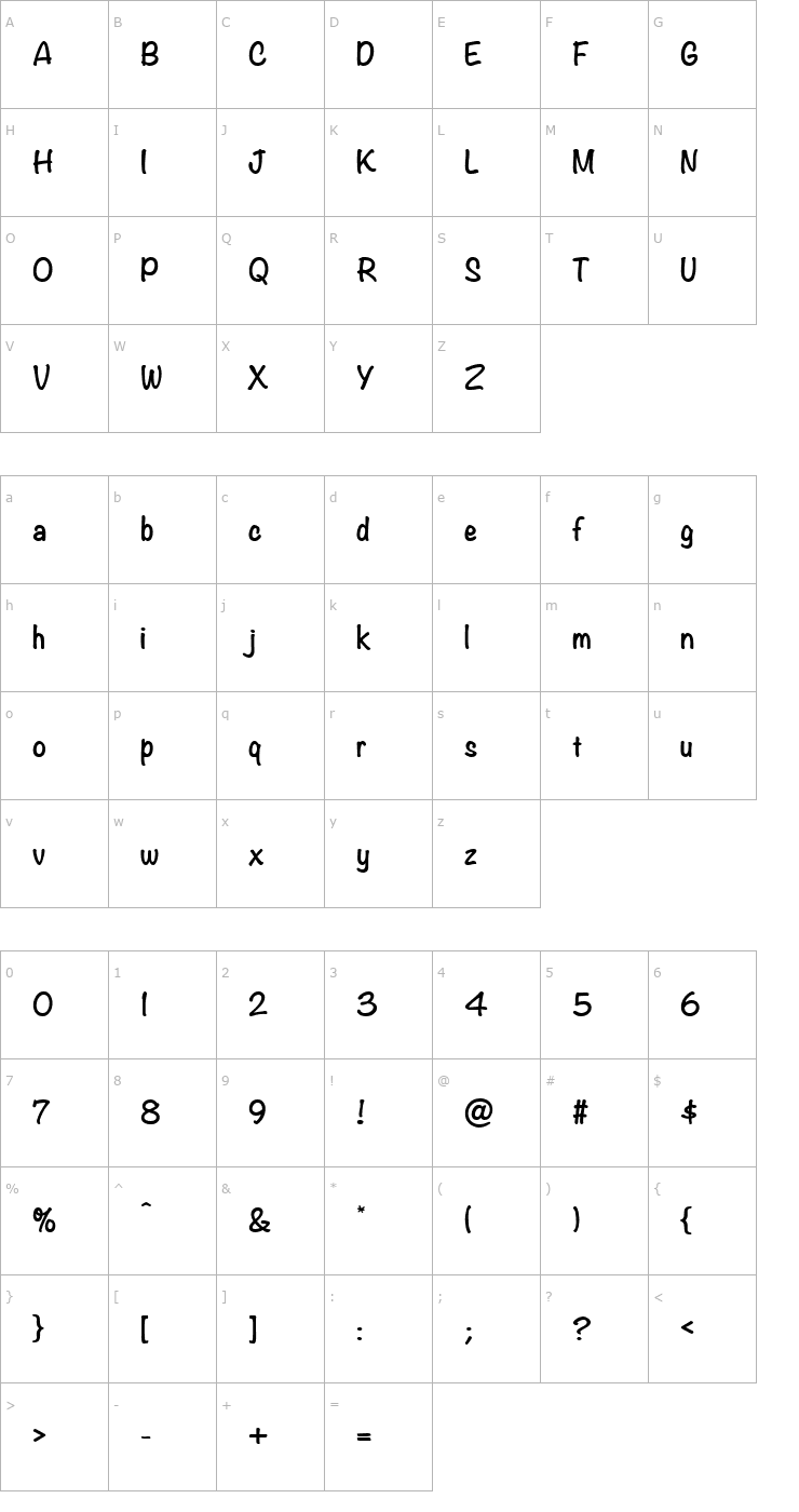 Character Map Tally Text Bold 1 Font