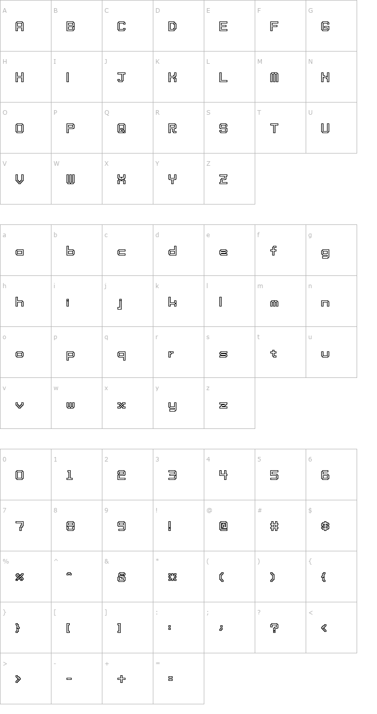 Character Map tama ss01b Font