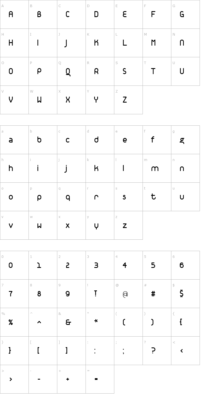 Character Map TantalusAlternative Font