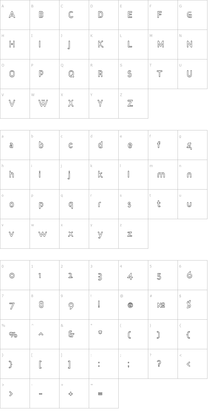 Character Map TargetOpen Font