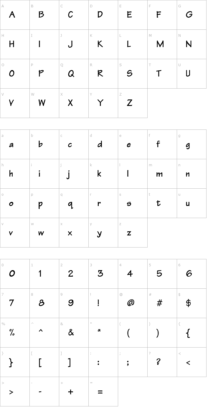 Character Map Technical Bold Font