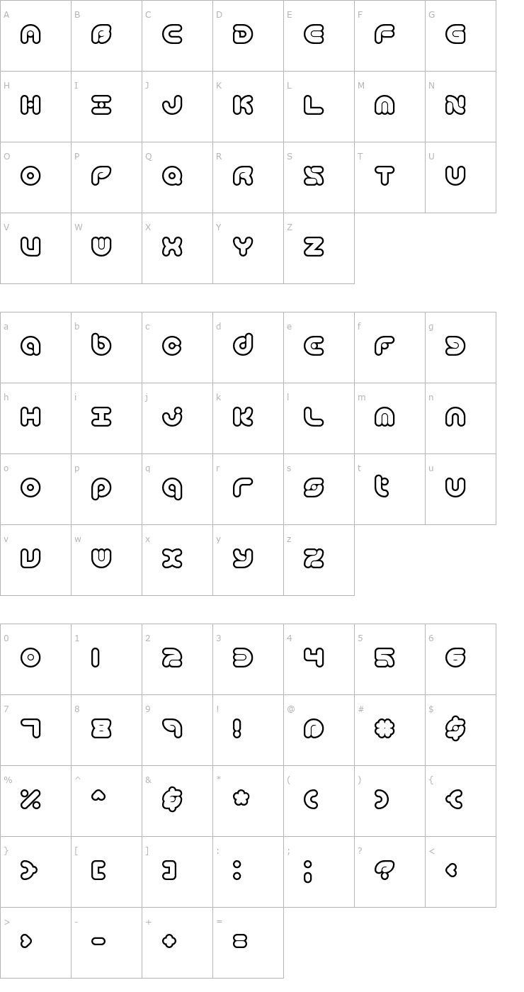 Character Map Technique OL BRK Font