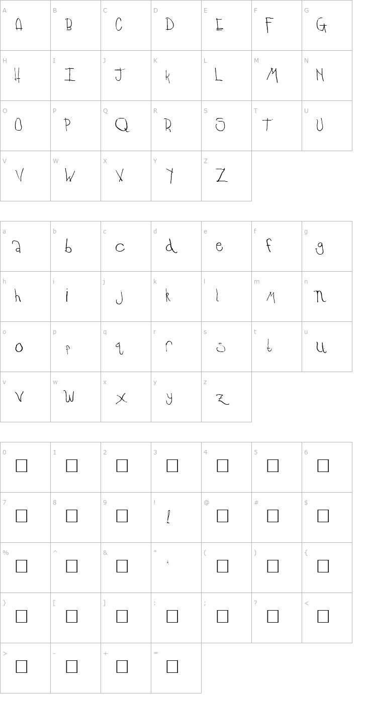 Character Map Temple Regular Font