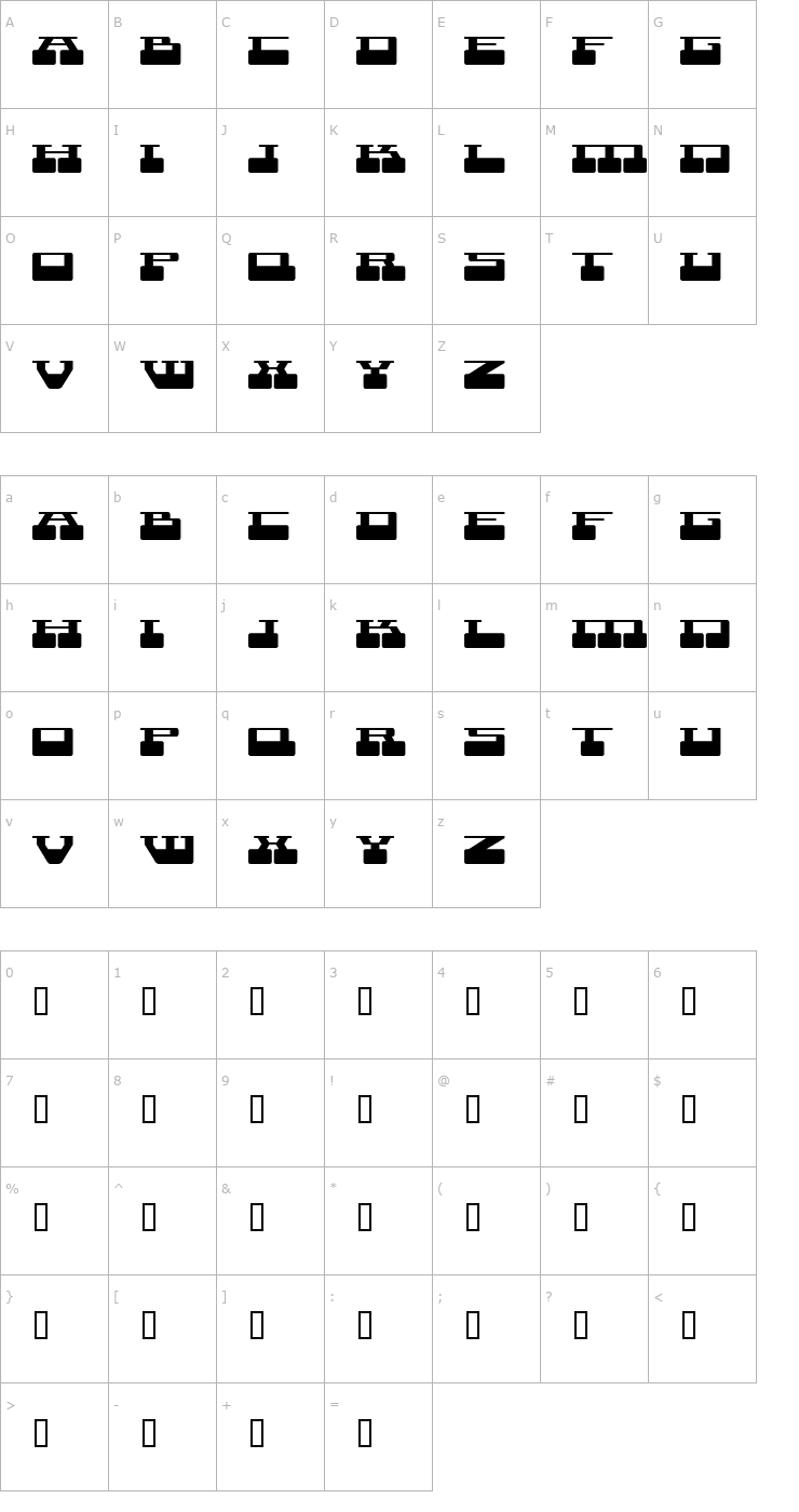 Character Map Terra X Font