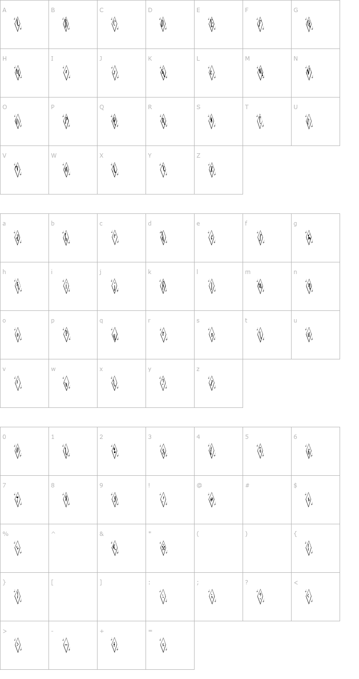 Character Map Terylene Top Font