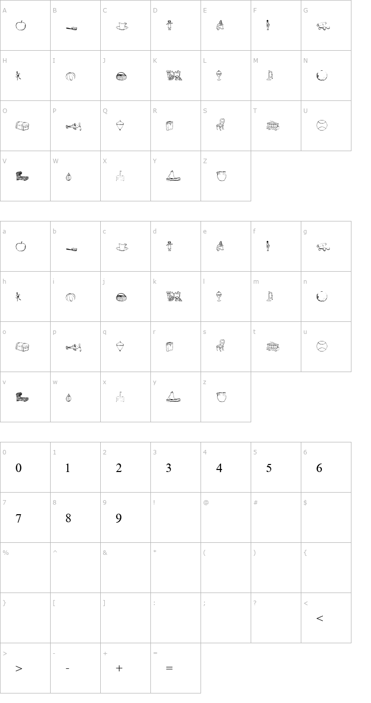 Character Map Textbook Math Font