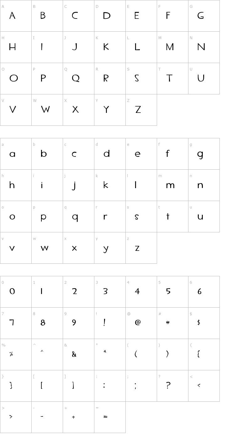 Character Map TF2 Secondary Font