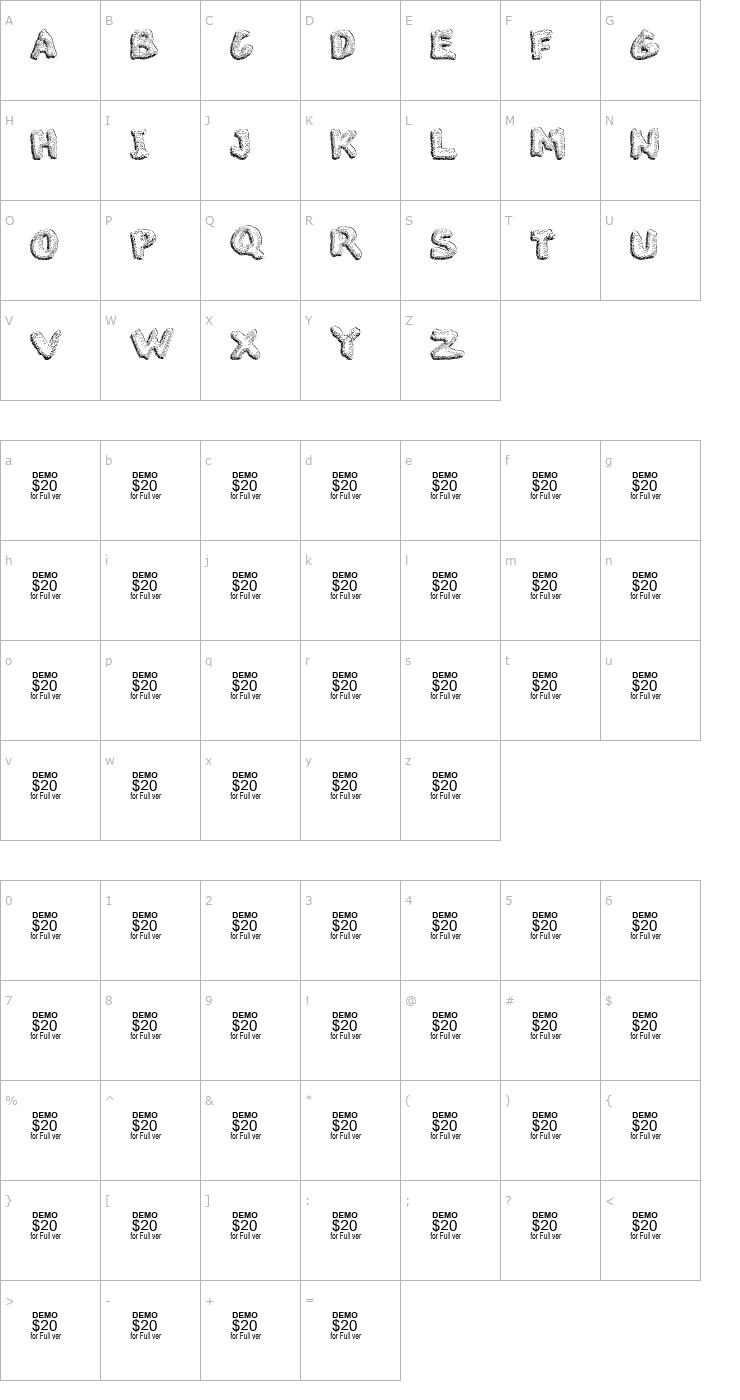 Character Map The Blob Font