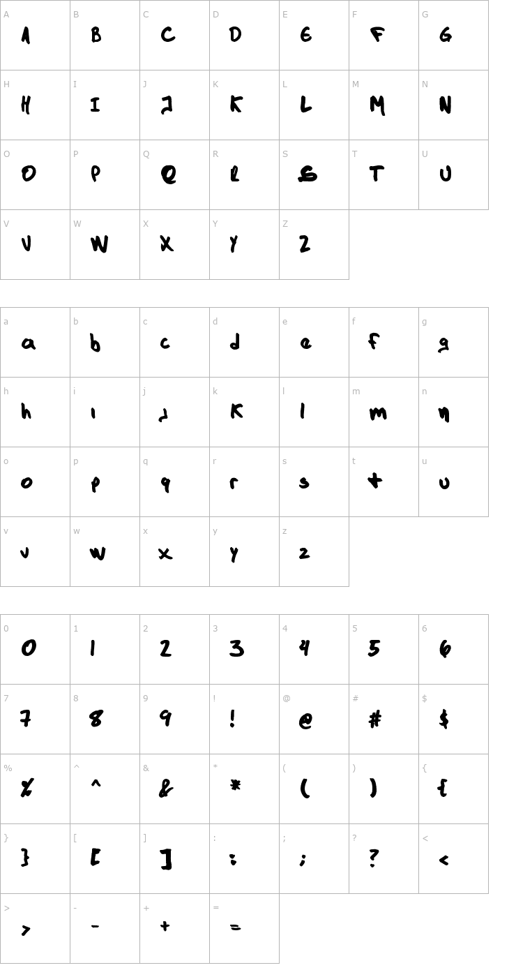 Character Map The Dark Jackal Font