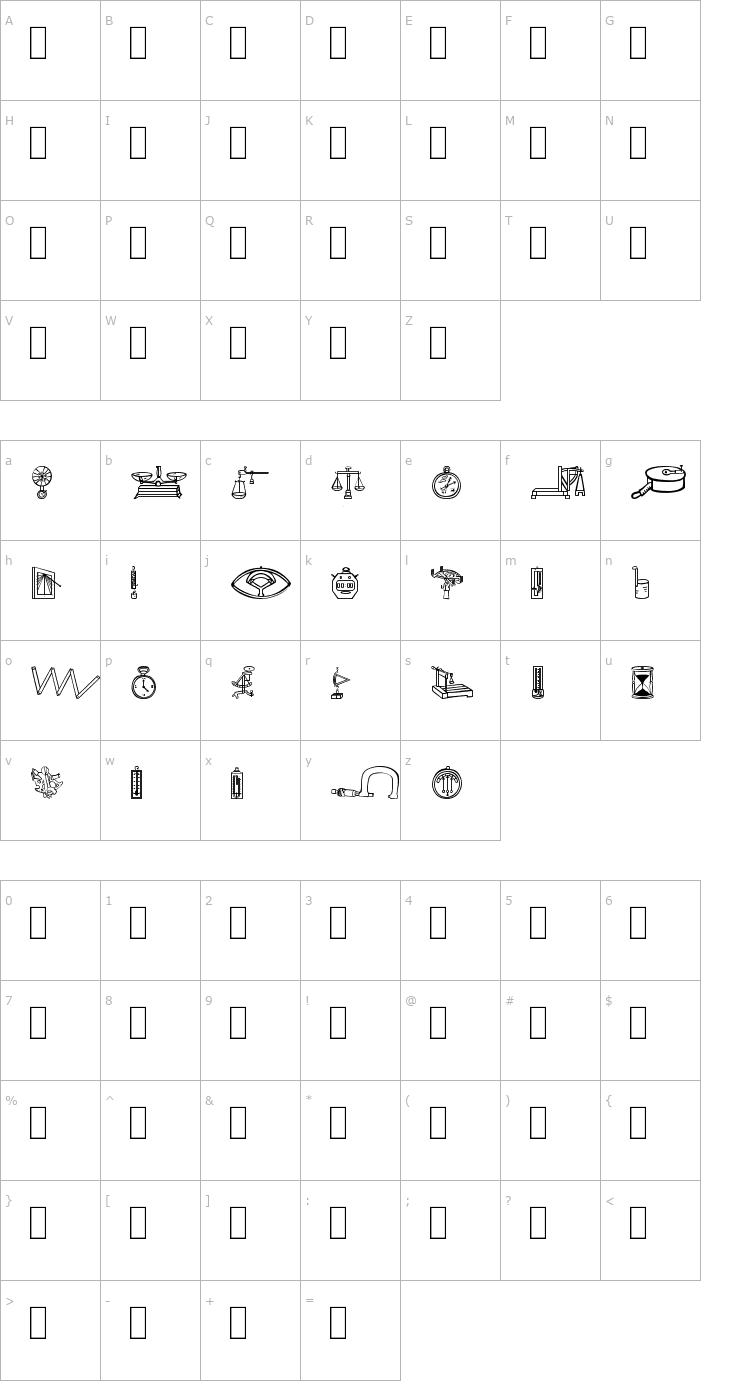 Character Map The Happy Medium Font