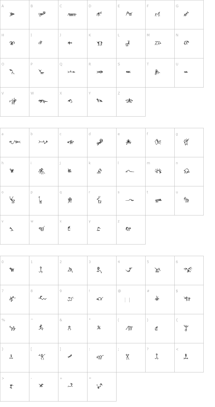 Character Map Tierfreund Font