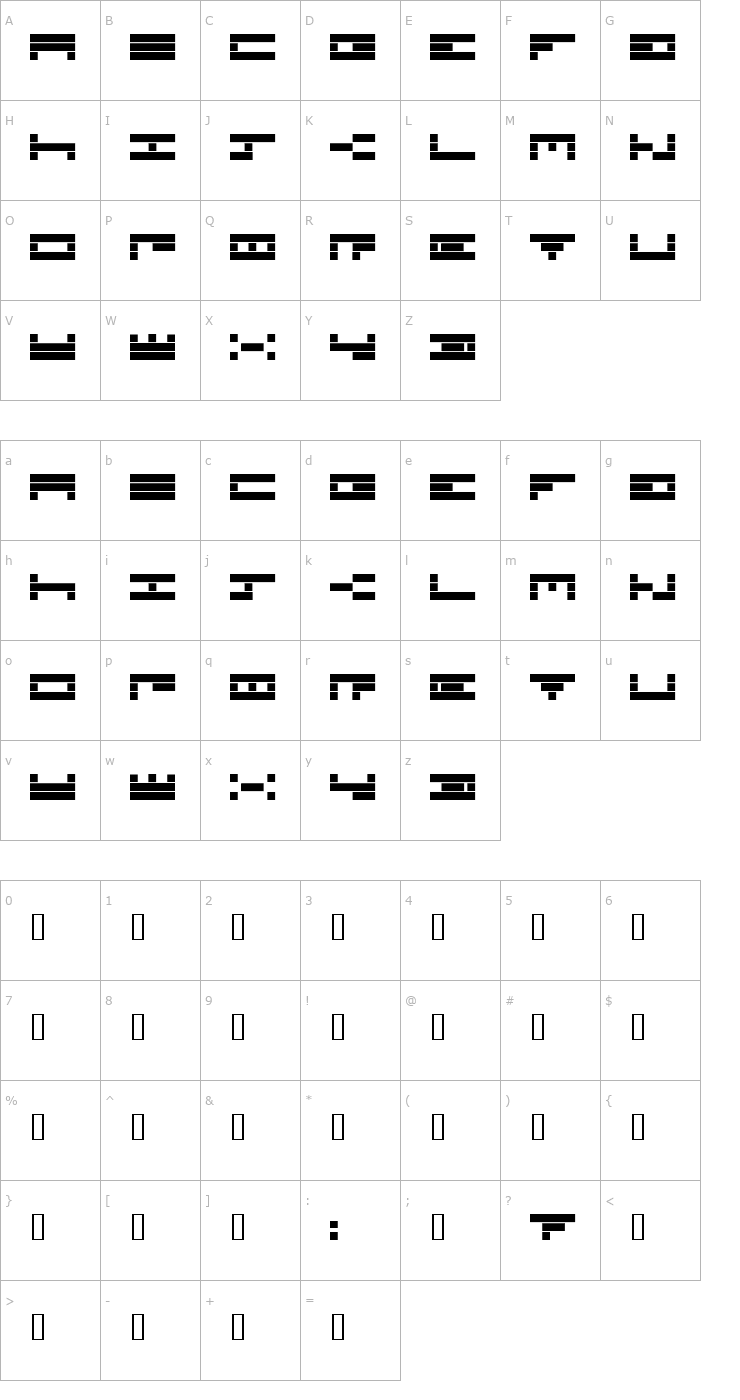 Character Map Timebomb Font